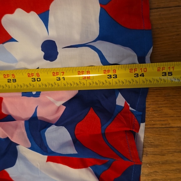DRAPER JAMES WOMENS BLUE & RED FLORAL PLUS SIZE ELASTIC WAIST LINED SKIRT 2X - Picture 11 of 12